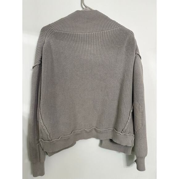 Cozy Open-Front Knit Cardigan – Seafoam/Gray - Picture 2 of 4